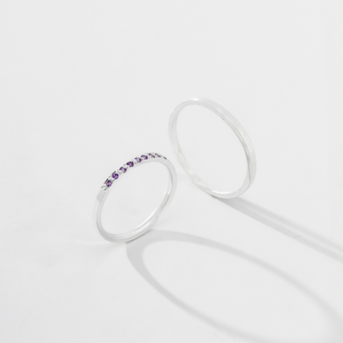 Par de Alianças Prata Purple