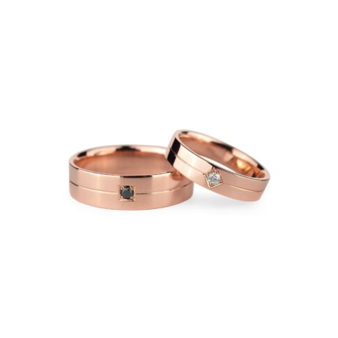 Par de Alianças Ouro Rose 18k Pari