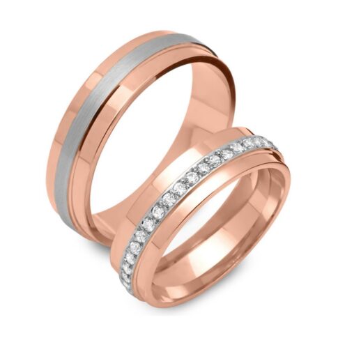 Par de Alianças Ouro Rose 18k Luminous
