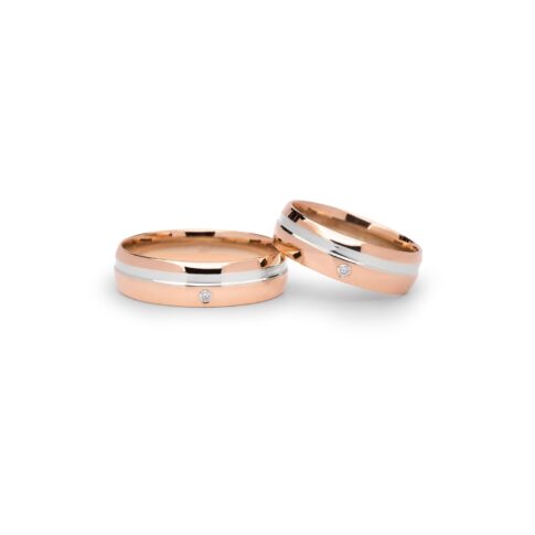 Par de Alianças Ouro Rose 18k Modern