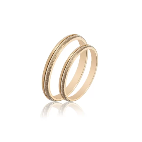 Par de Alianças Ouro 18k - Mabel