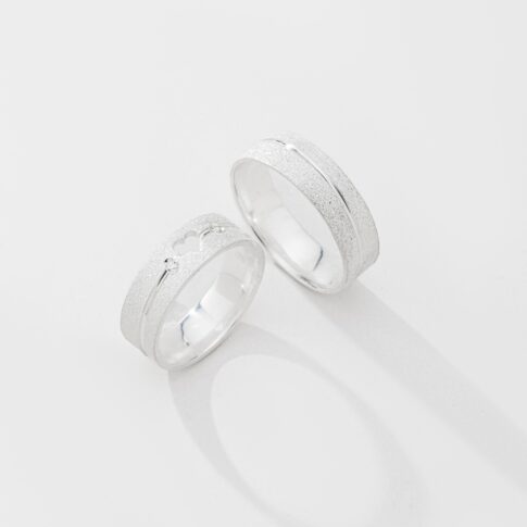 Par de Alianças Prata Mini Infinity