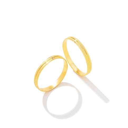 Par de Alianças Ouro 18k - Verão Gold