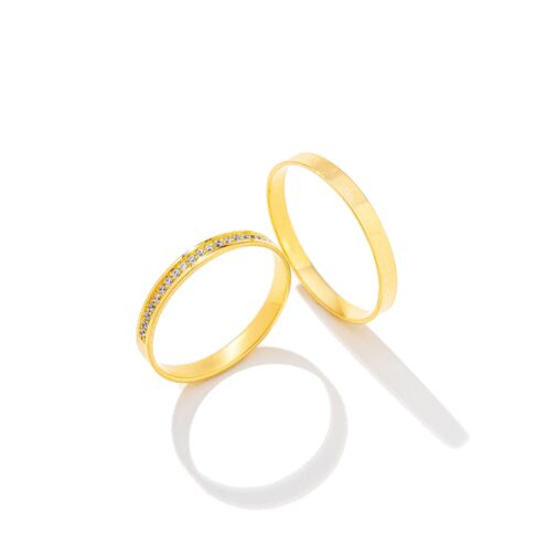 Par de Alianças Ouro 18k - Eterna