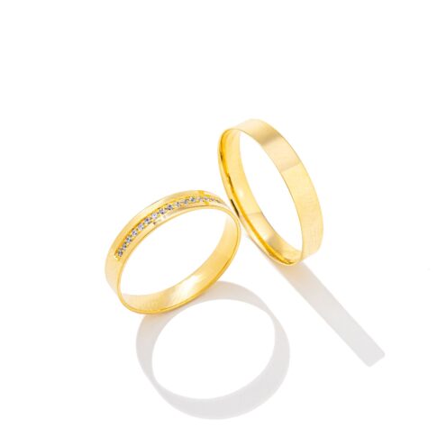 Par de Alianças Ouro 18k - Elegância