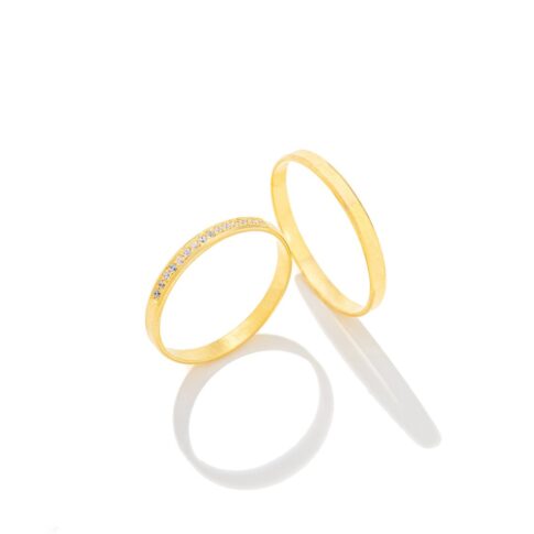 Par de Alianças Ouro 18k - Amy Gold