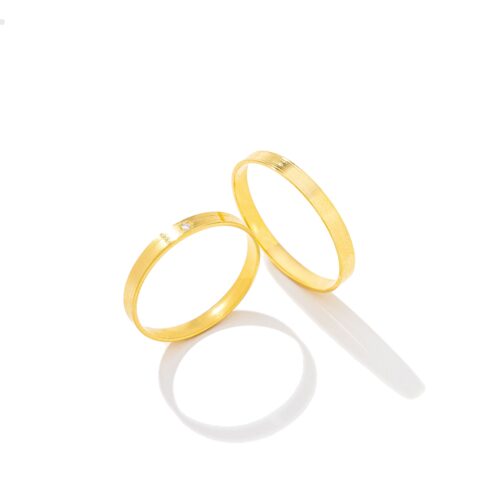 Par de Alianças Ouro 18k - January Gold