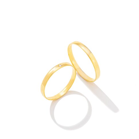 Par de Alianças Ouro 18k - February Gold