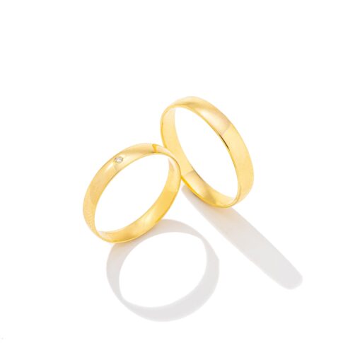 Par de Alianças Ouro 18k - April Gold