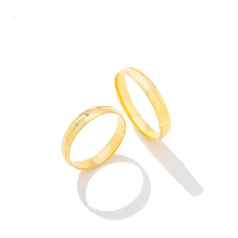 Par de Alianças Ouro 18k - Thifanny Gold
