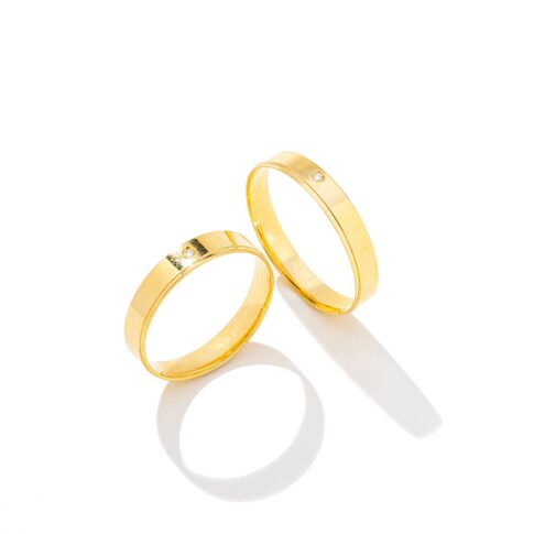 Par de Alianças Ouro 18k - Junee