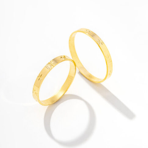 Par de Alianças Ouro 18k - Stars Gold