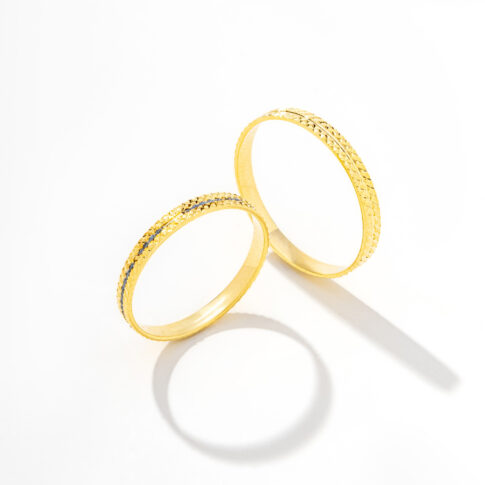 Par de Alianças Ouro 18k - Florença Gold