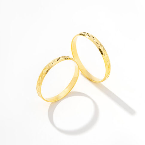Par de Alianças Ouro 18k - Coréia Gold