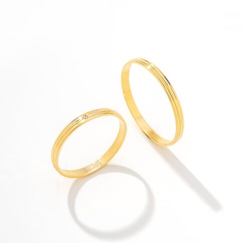 Par de Alianças Ouro 18k -  Alemanha Gold