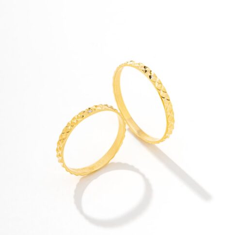 Par de Alianças Ouro 18k -  Malvin Gold