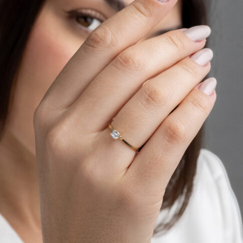 Anel Solitário Ouro 18K - Sofia Gold
