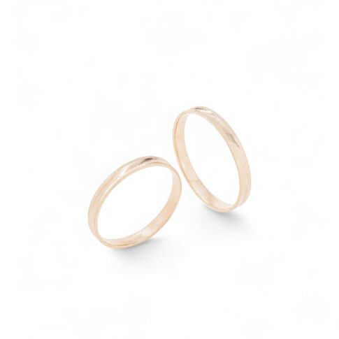 Par de Alianças Ouro Rose 18k - Line Rose