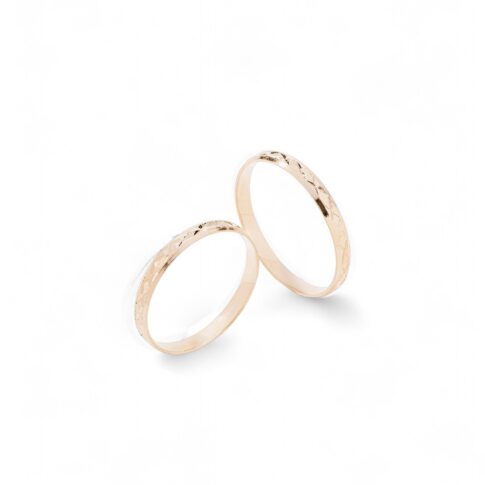 Par de Alianças Ouro 18k - Coréia Rose