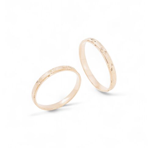 Par de Alianças Ouro Rose 18k - New York Rose