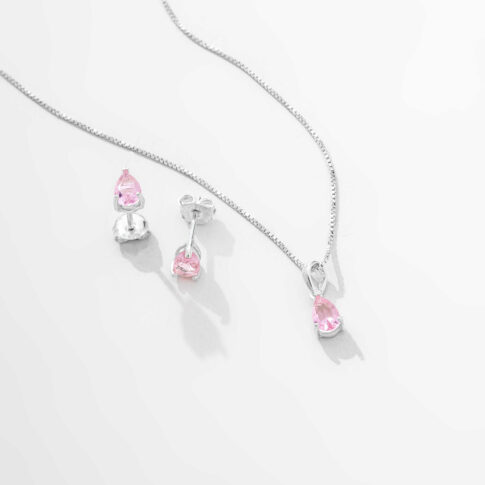 Conjunto de Prata - Rosa Serenata