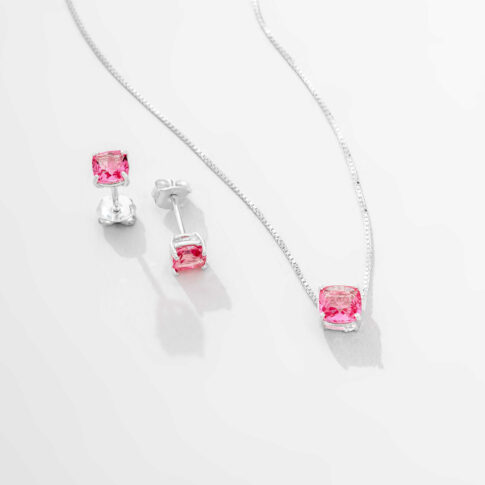 Conjunto de Prata - Pink Delicate